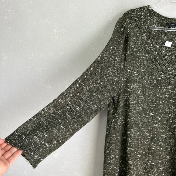 Talbots plus size 3X shift sweater dress midi pointelle knit green NEW - Picture 4 of 10